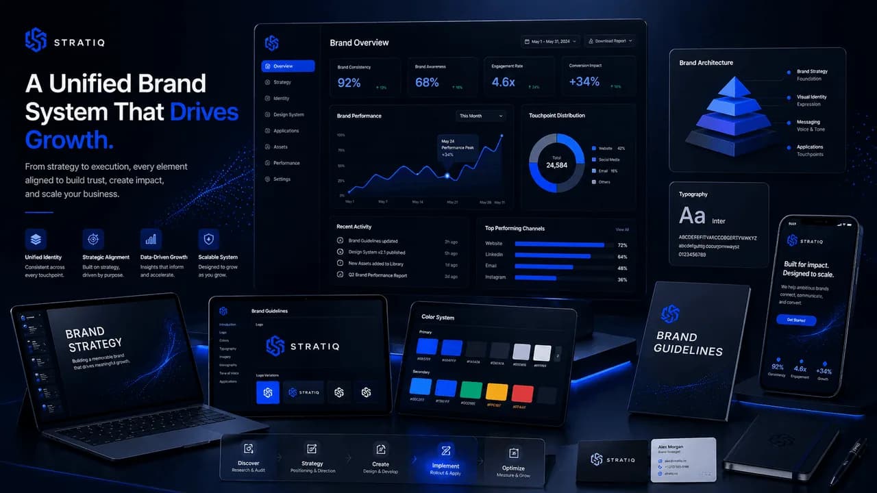 Digital brand system dashboard overview