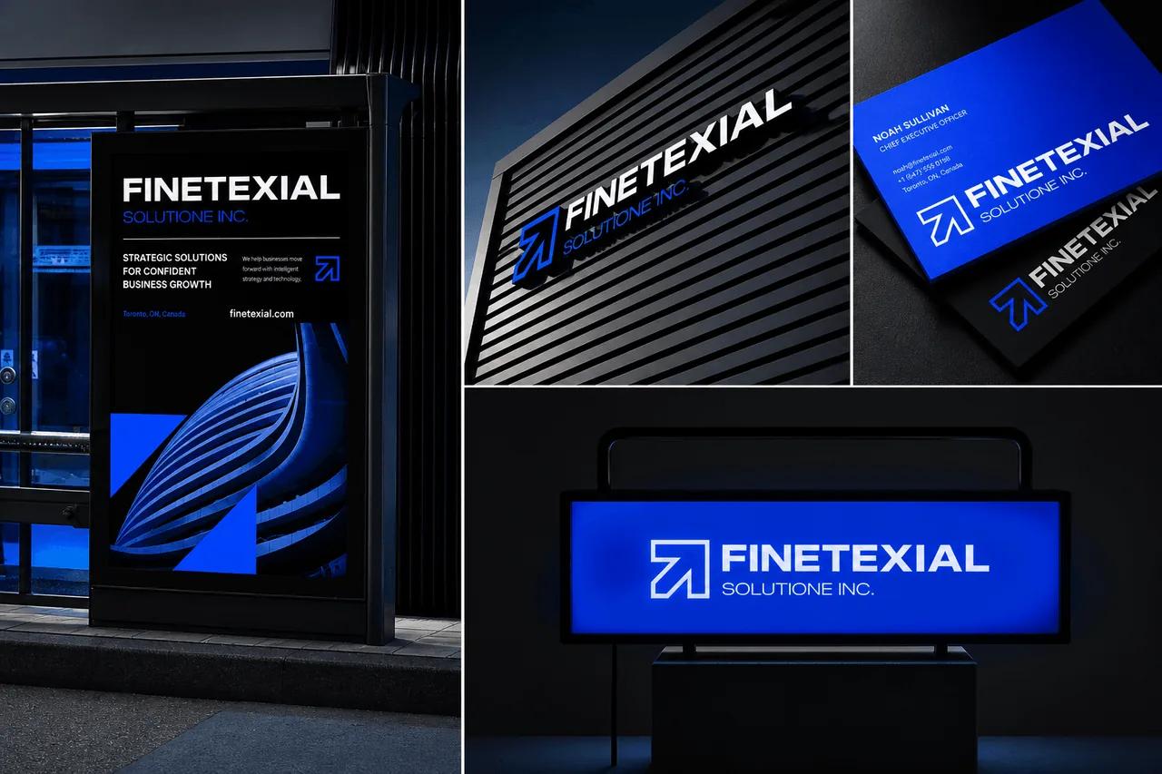 Finetexial brand identity outdoor mockup