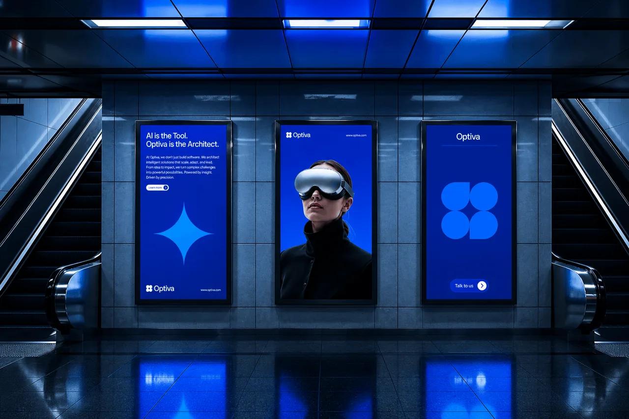 Cptivo digital signage brand mockup