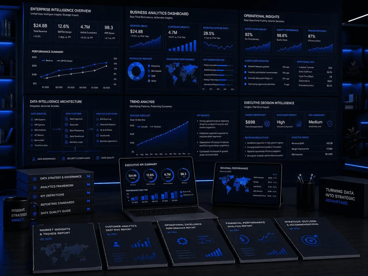 Enterprise Intelligence Overview business analytics dashboard