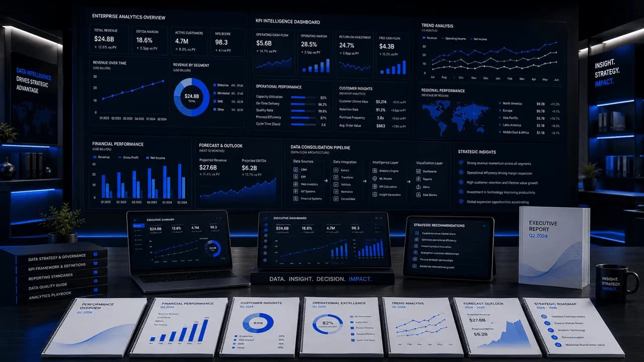 Data Analysis executive KPI summary command center