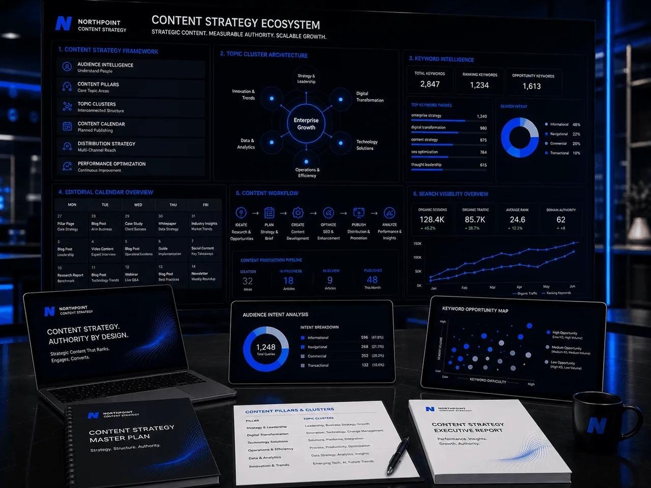 Content Strategy keyword and topic dashboard