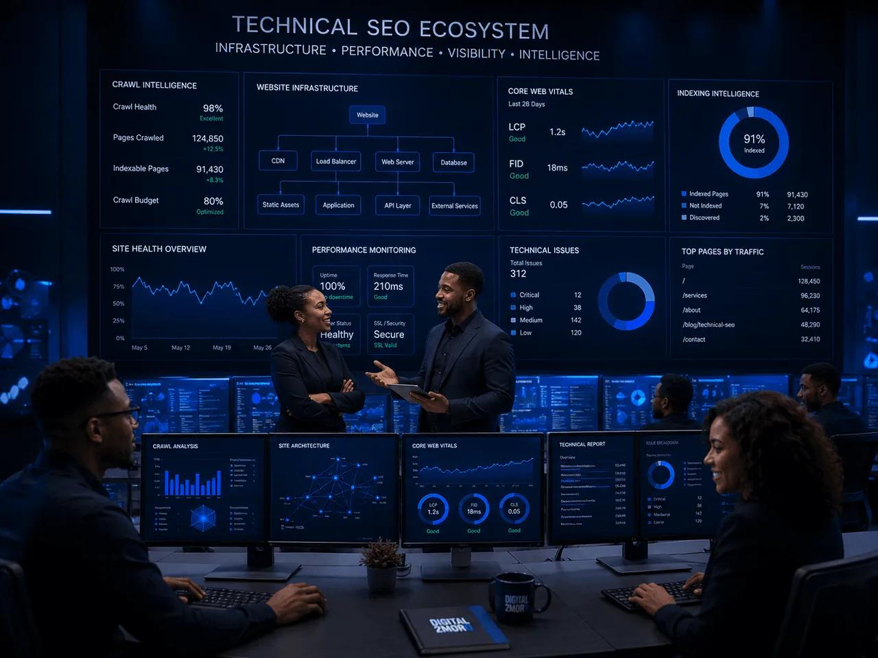 Technical SEO crawl and indexation dashboard