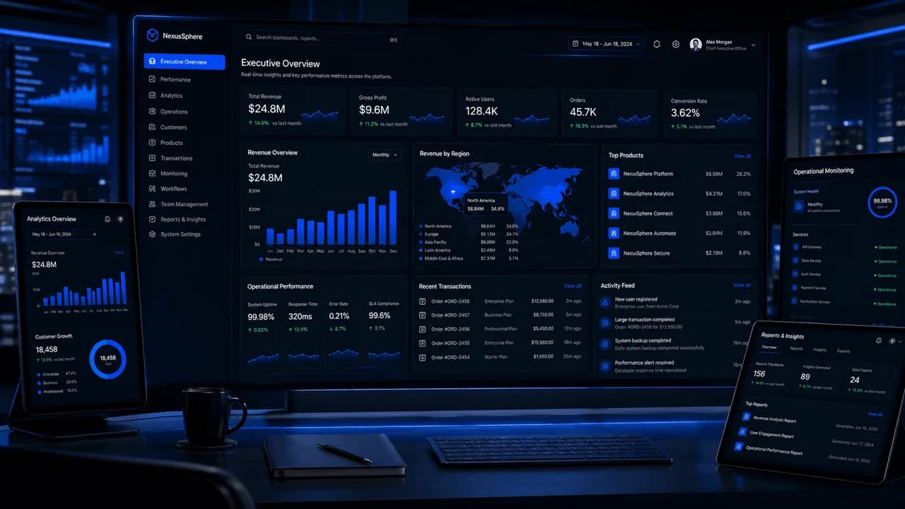 Dashboard UI/UX operational command center