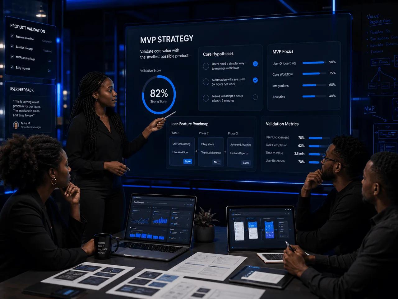 MVP UI/UX complete screen designs dashboard