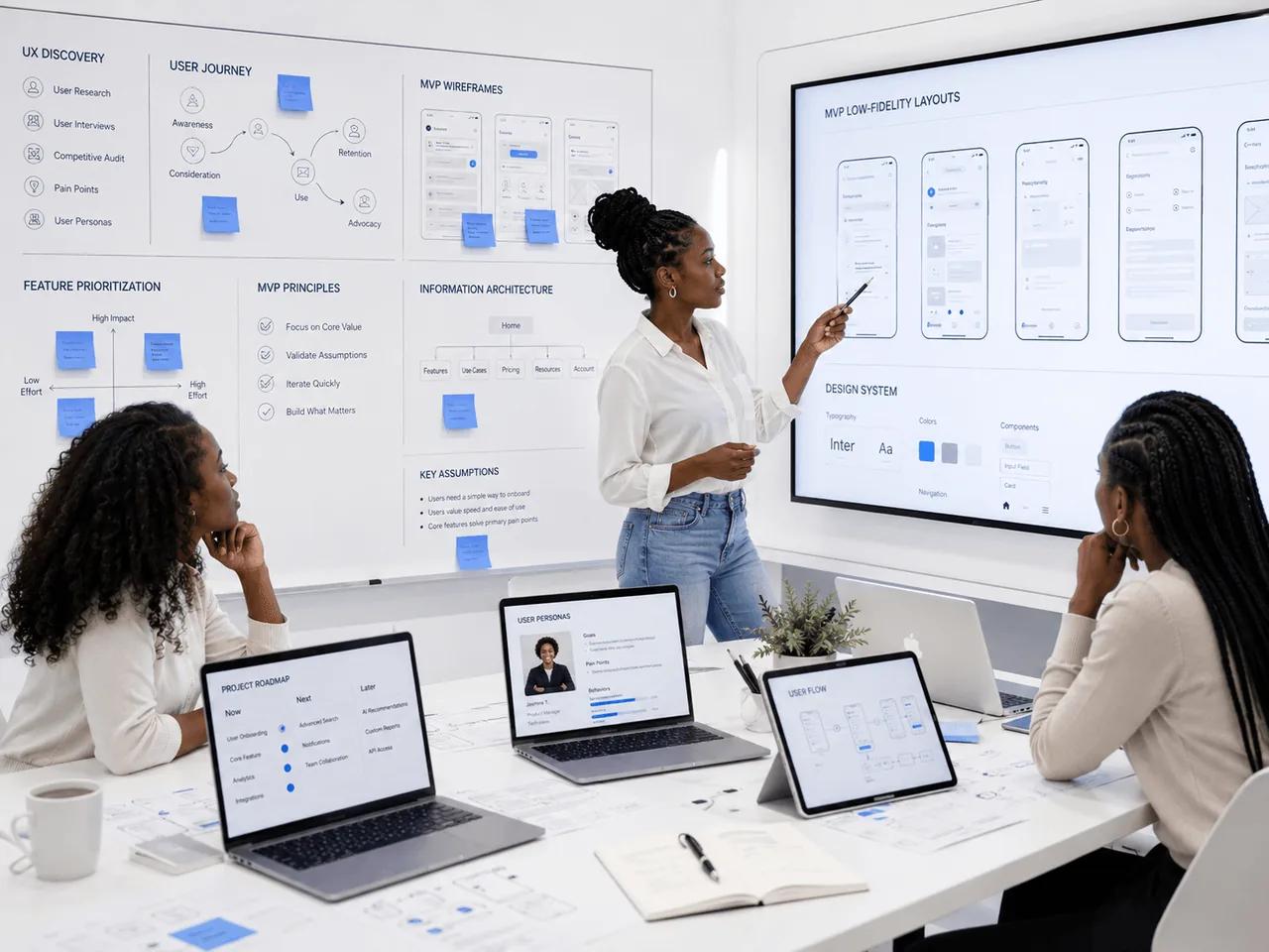 MVP UI/UX interactive prototype and design system