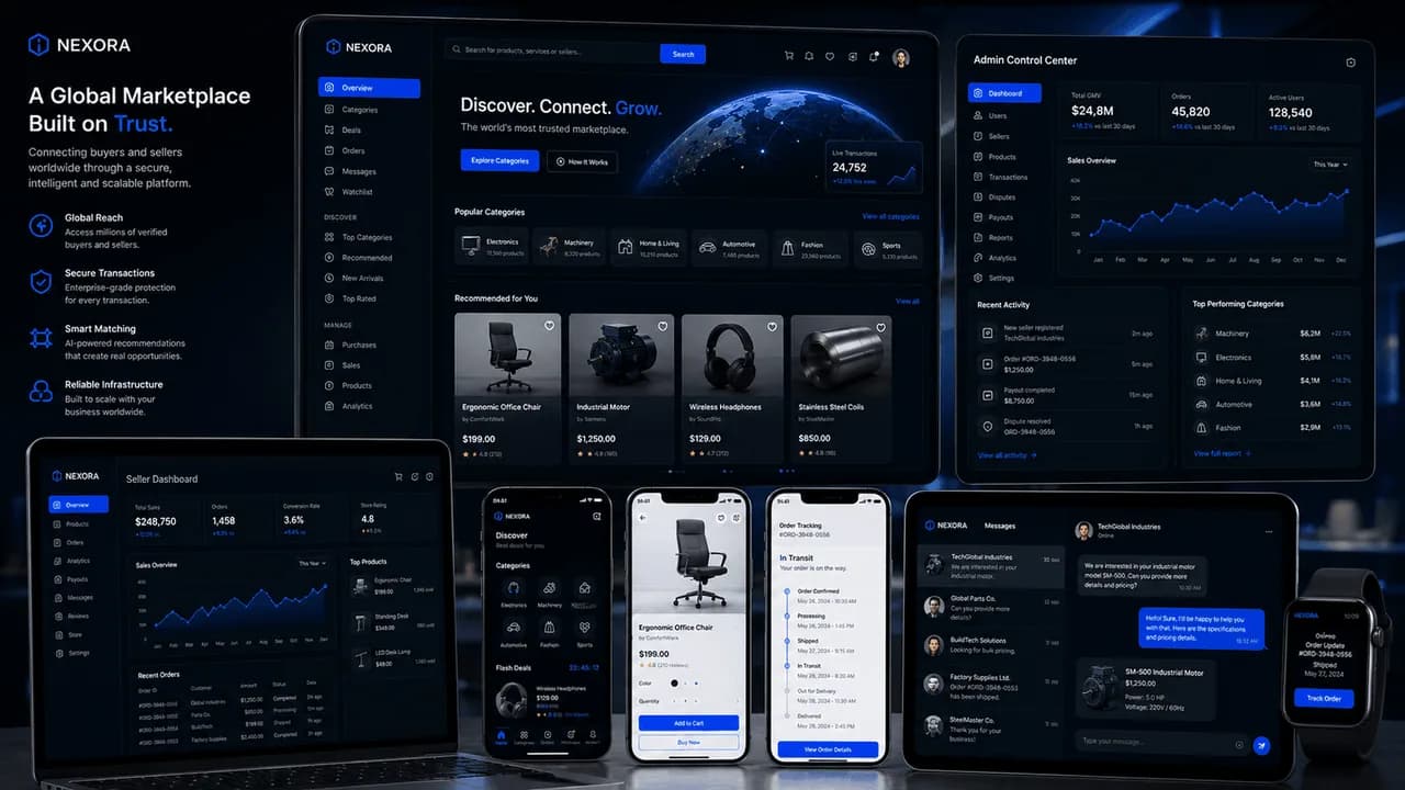 Marketplace UI/UX multi-sided platform command center